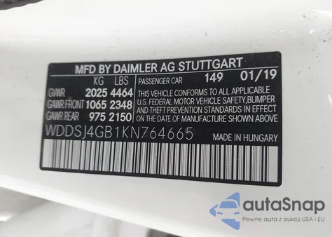 2019 Mercedes-Benz Cla 250 4Matic из США, поврежденный, VIN WDDSJ4GB1KN764665